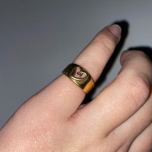 Avon vintage 1984 birthstone free form heart ring